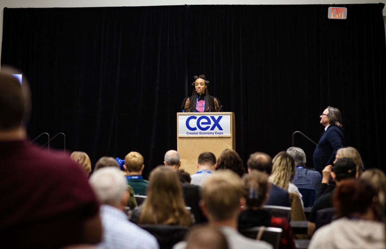 TerDawn DeBoe speaking at Creator Economy Expo (CEX)